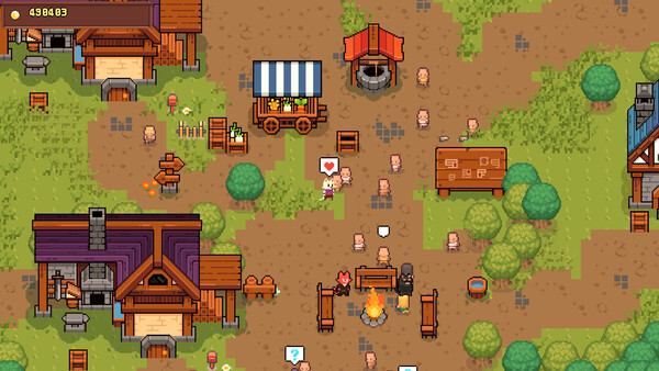 The village hub between runs